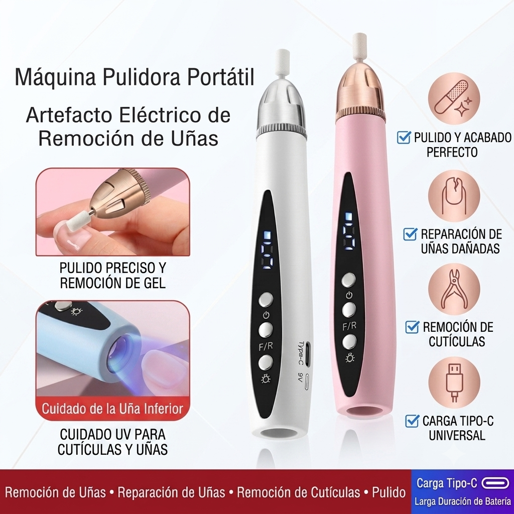Pulidora de Uñas Inalámbrica LED | Bazarix Chile