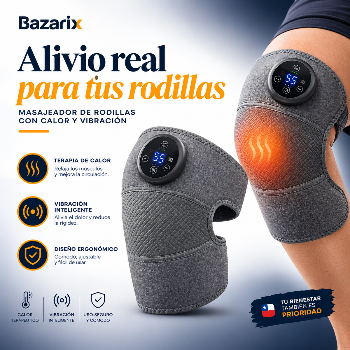 Masajeador de Rodillas con Calor y Vibración