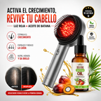 BrillHair™ | Cepillo Masajeador con Luz Roja + Aceite de Batana GRATIS